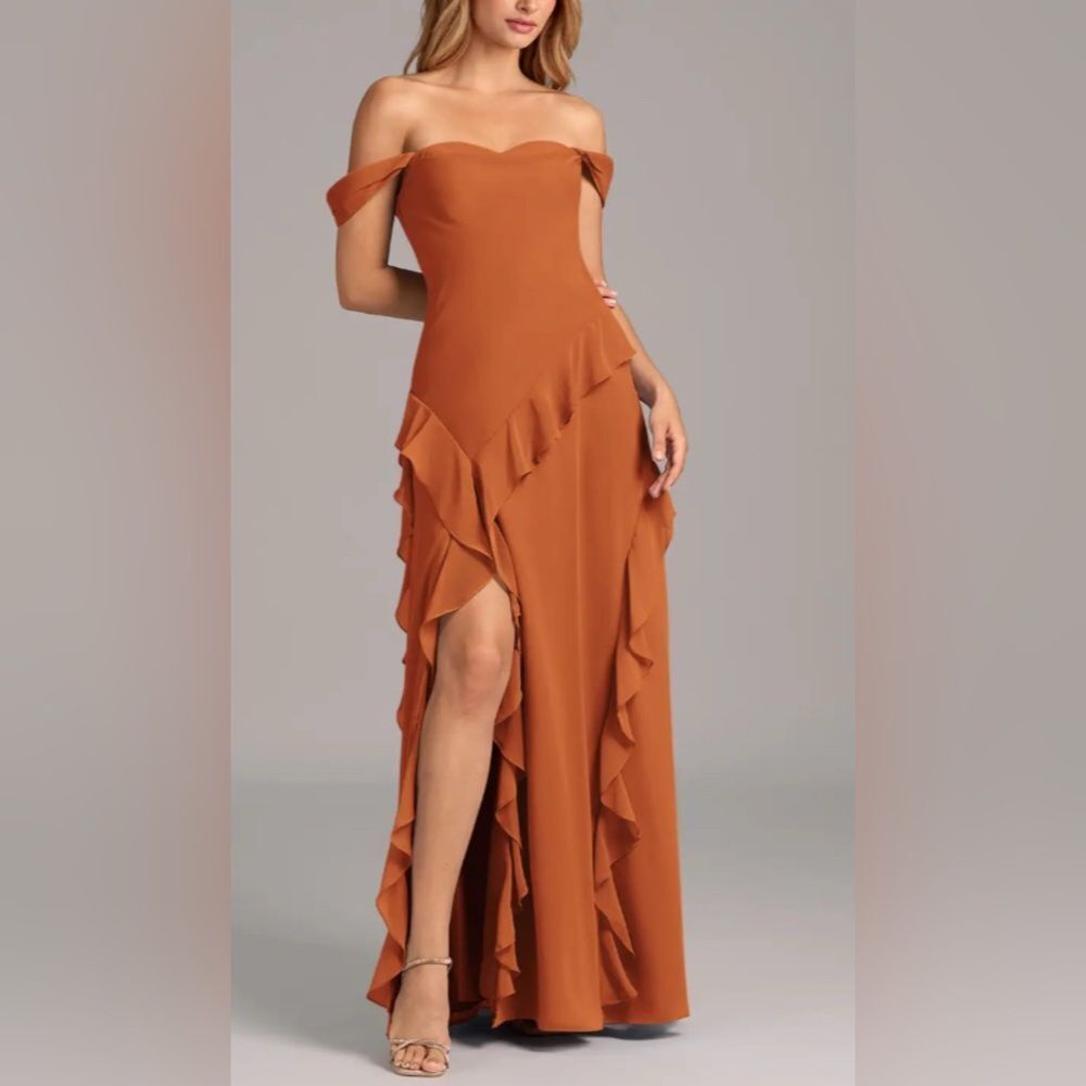 Azazie Sloane Cinnamon A-Line Sweetheart Neckline Dress Cinnamon 12 NWT IN PKG
